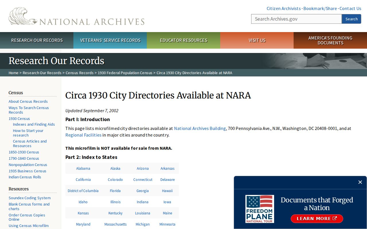 Port Hueneme city directory and National Archives directory inventory