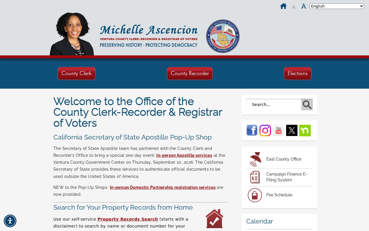Port Hueneme residents directory and Ventura County Clerk-Recorder gateway