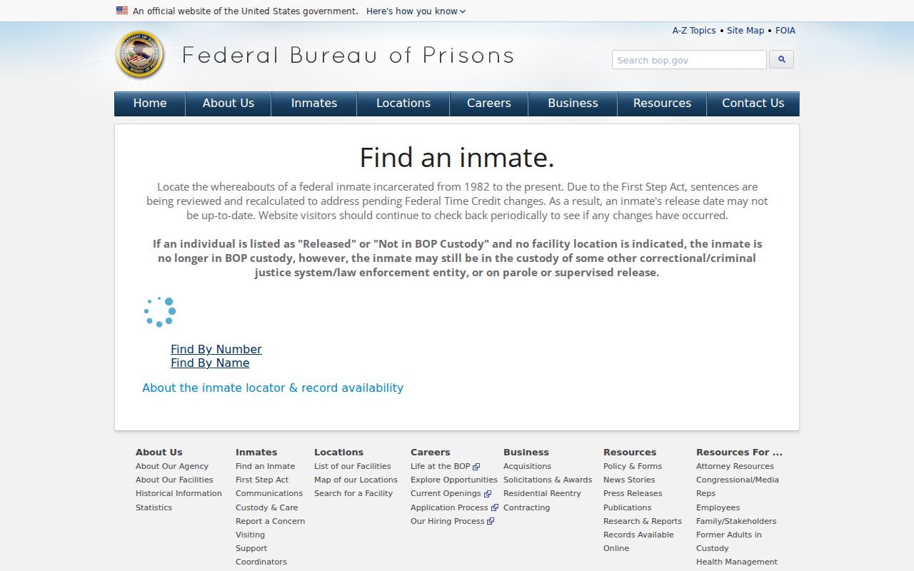 Port Hueneme resident lookup and Federal Bureau of Prisons locator