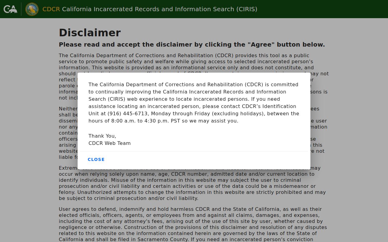 Port Hueneme resident lookup and California incarcerated person locator