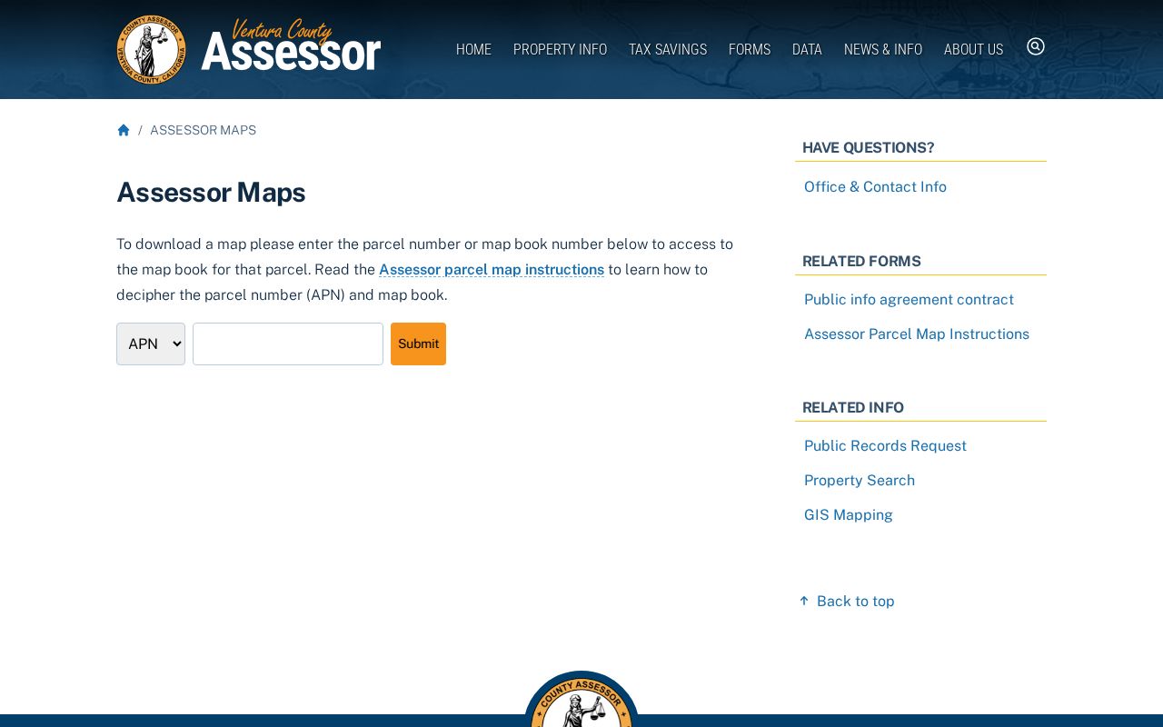 Port Hueneme street directory and Ventura County assessor maps